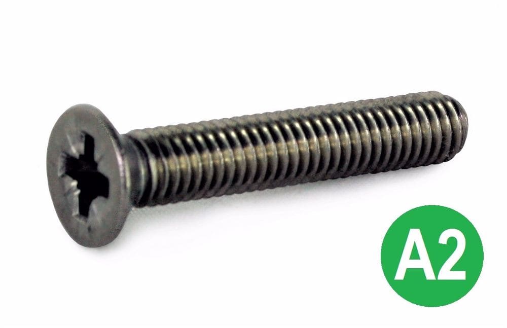 M2.5x25 A2 Pozi Csk Machine Screw DIN 965