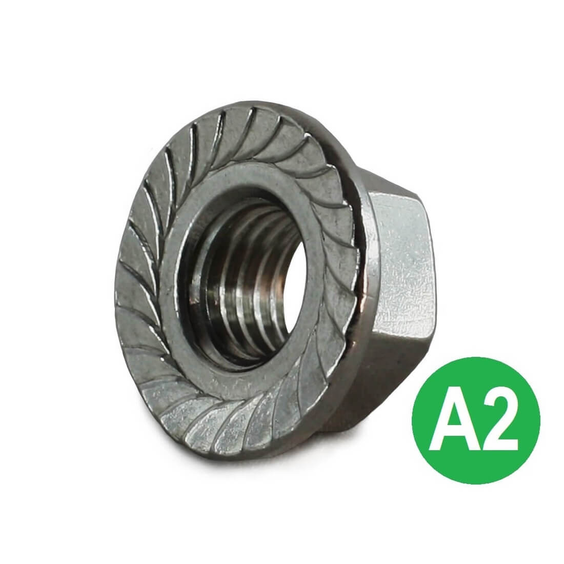 M10 A2 Serrated Flange Nut DIN 6923