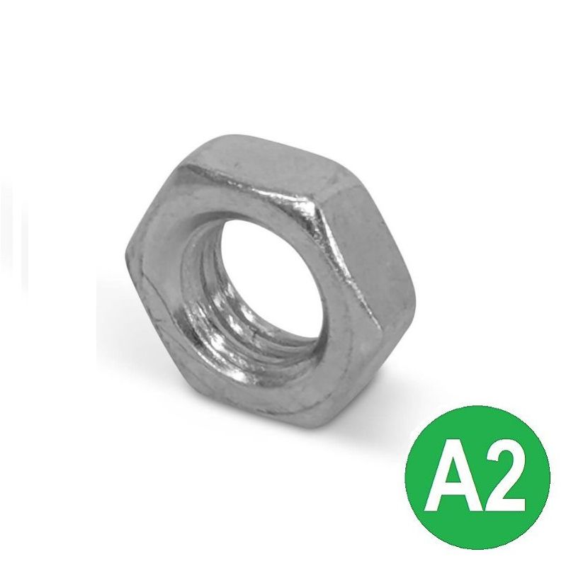 M10 A2 Stainless Half (Lock) Nut DIN 439B