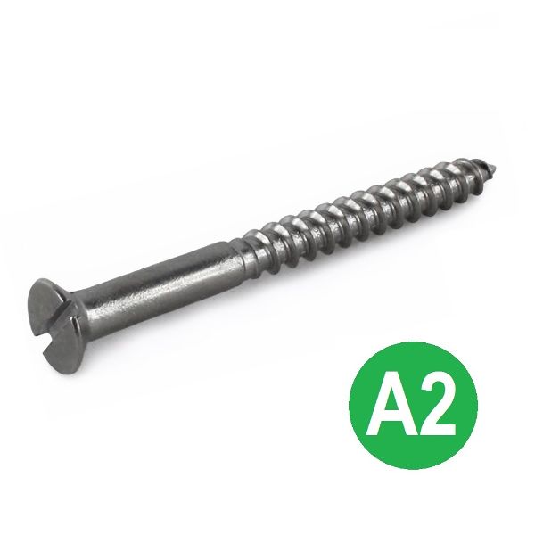 10g x 1 1/2'' A2 Slot Countersunk Woodscrew