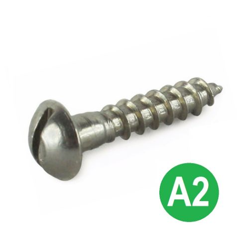 4g x 1/2'' A2 Slot Round Head Woodscrew