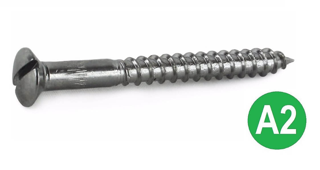 6g x 3/4'' A2 Slot Raised CSK Woodscrew