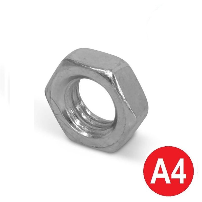 M8 A4 Stainless Half (Lock) Nut DIN 439B