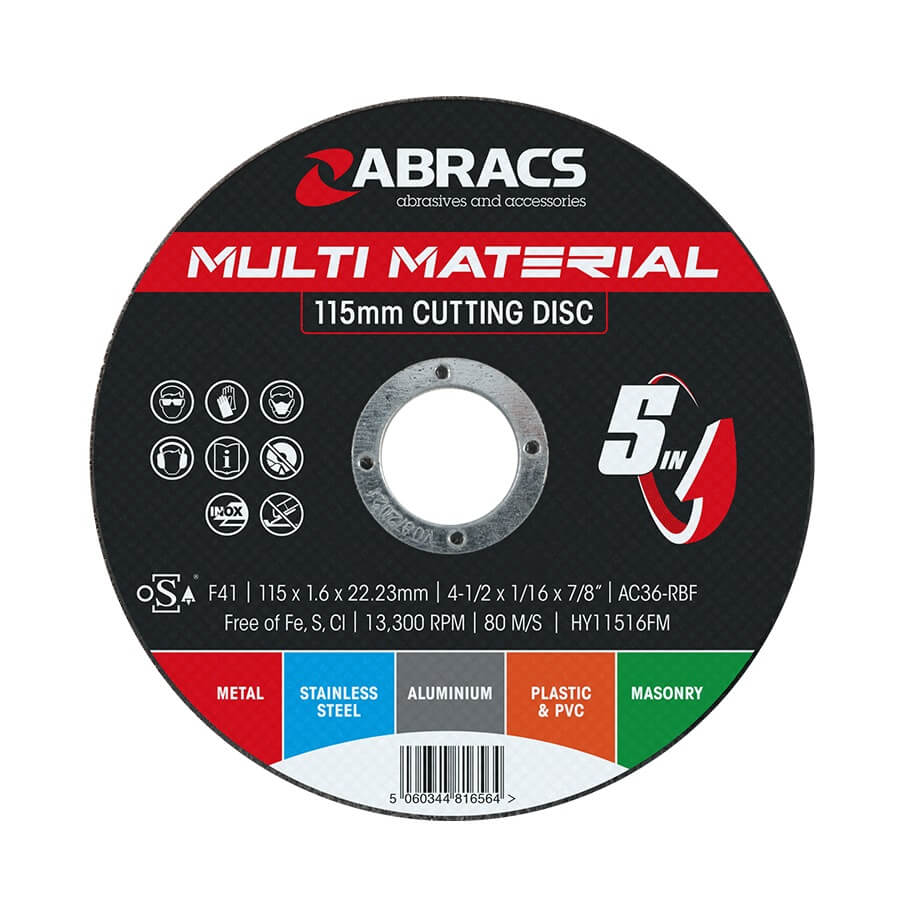 Abracs 115x1.6mm 5in1 Cutting Disc (PACK 10)