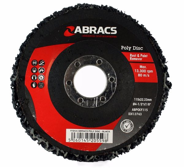 Abracs Poly Disc Black 115 x 22mm Medium