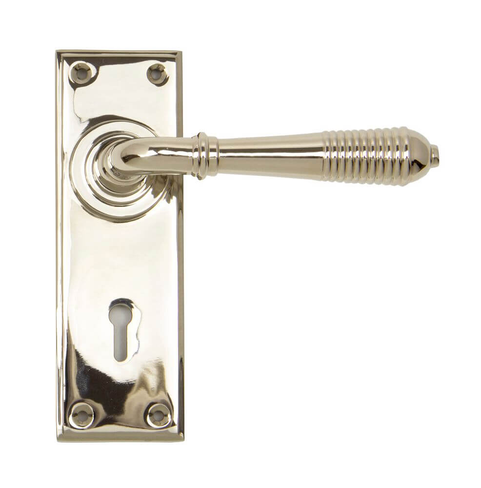 Anvil 33324 Pol. Nickel Reeded Lever Lock Set