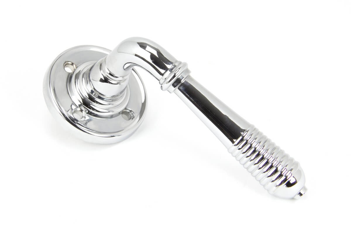 Anvil 90007 Pol. Chrome Reeded Lever on Rose