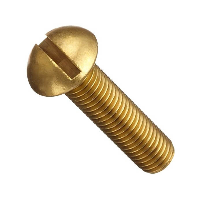 2BA x 2'' Brass Slot Round Machine Screw