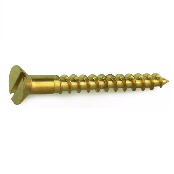 2 x 1/2 Brass Slot Countersunk Wood Screws