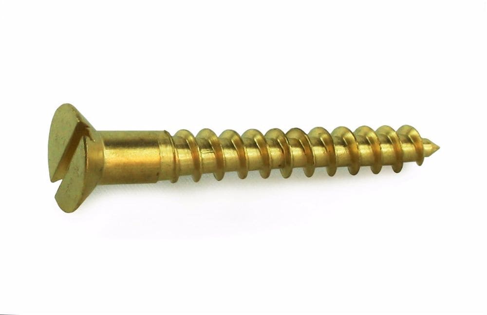 5 x 3/4 Brass Slot Countersunk Wood Screws