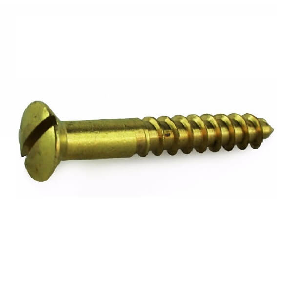 10 x 1 1/2 Brass Slot Raised Csk Wood Screws