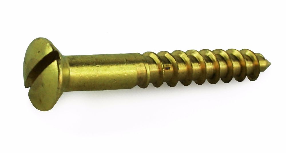 6 X 1/2 Brass Slot Raised Csk Wood Screws