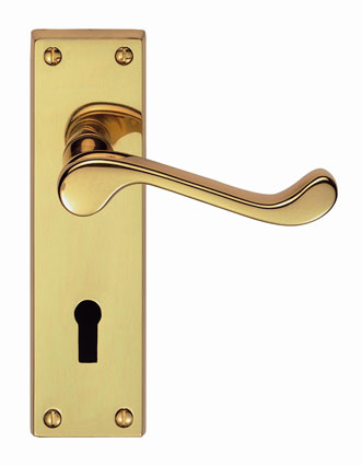 DL54 Victorian Scroll Lever Lock PB