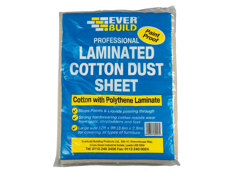 Everbuild Laminated Cotton Dust Sheet 12 x 9'