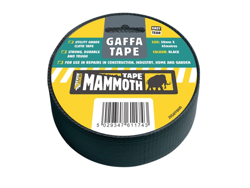 Everbuild Gaffa Tape Black 50mm 45Mtr