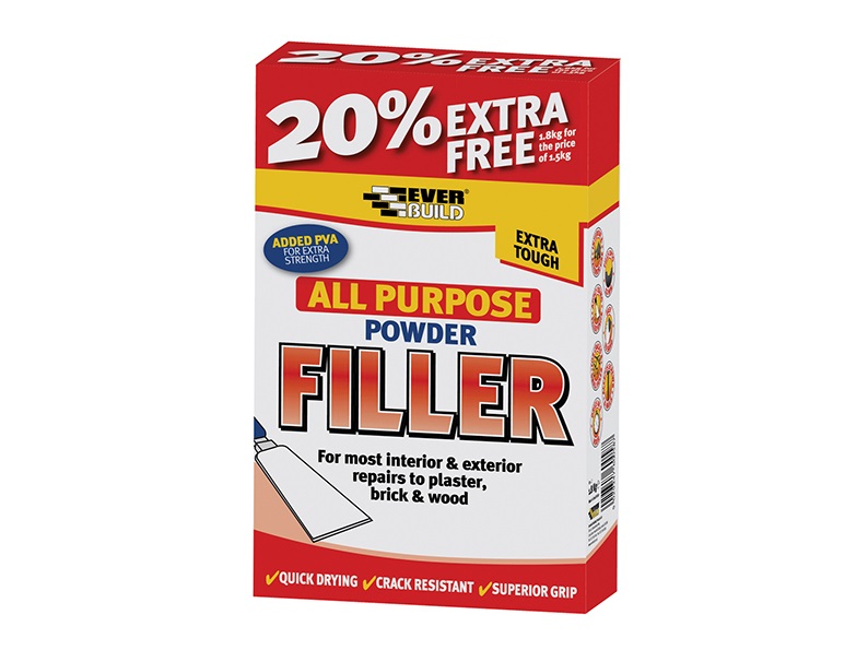 Everbuild Powder Filler With 20% FREE 1.5KG