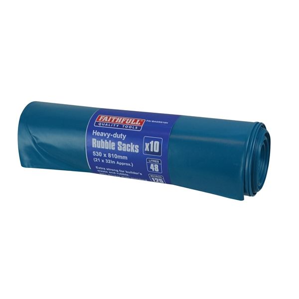 Faithfulll Blue Heavy-Duty Rubble Sacks (10)