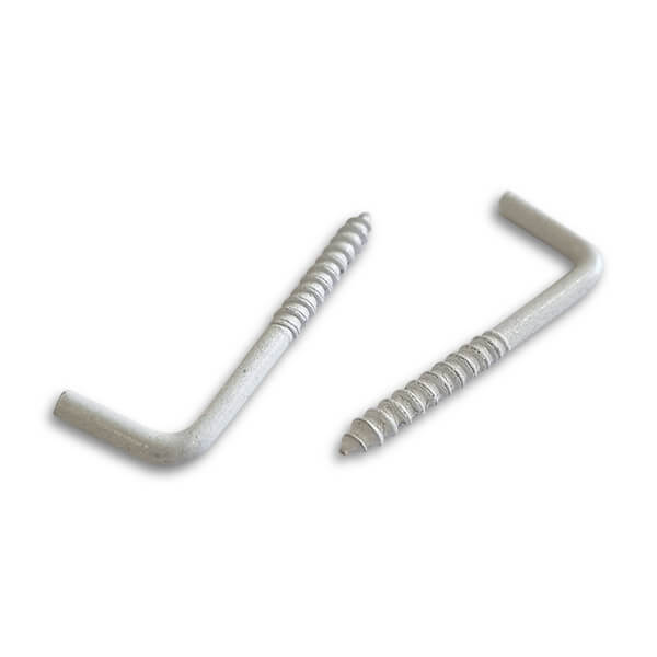 29mm x 3.5mm Screw-in Square 'L' Hook WHITE