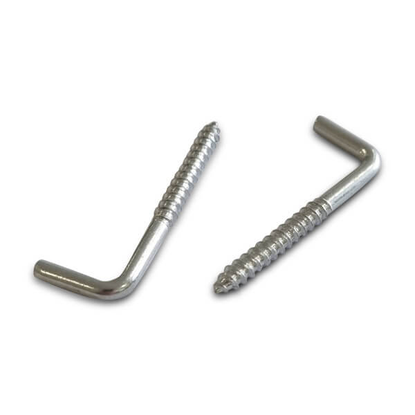 79mm x 6.0mm Screw-in Square 'L' Hook BZP