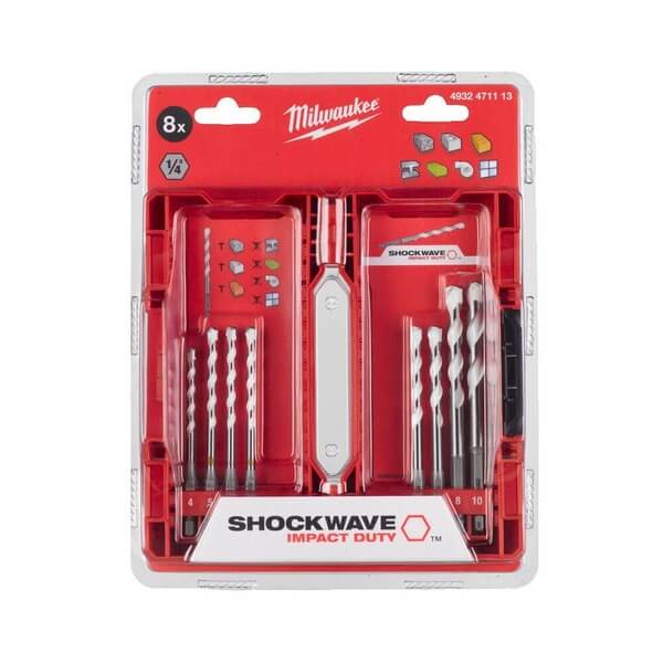 Milwaukee Multi-Material Drill Set 8pc 1/4 Hx