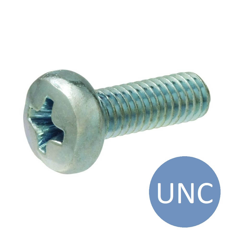 12-24 UNC x 1 Philips Pan Machine Screw BZP