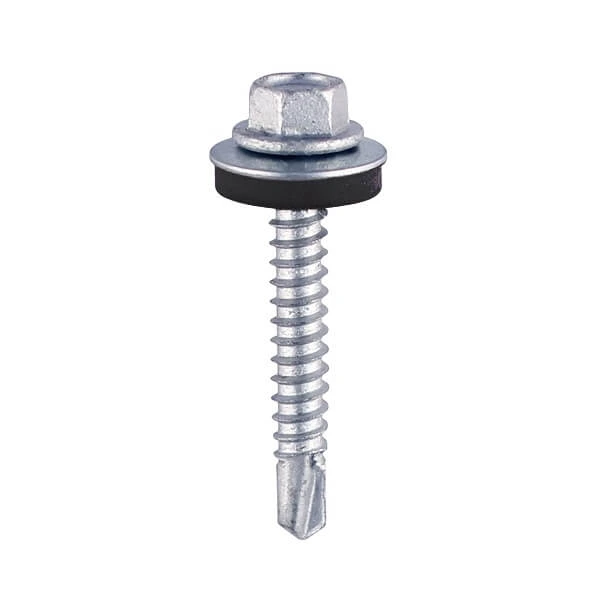 4.8x16mm Hex Hd Tek Screw C/W 14mm Washer ZP