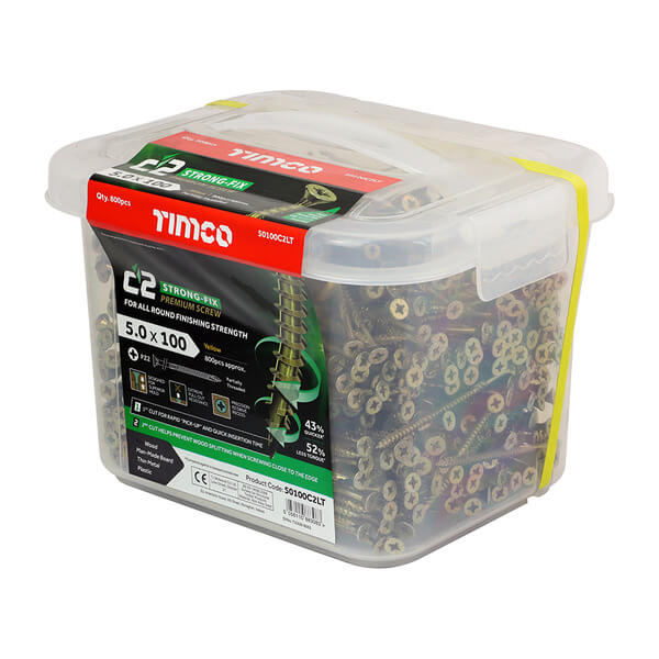 TIMco Classic C2 Screws ZYP 5x100mm (Tub 800)