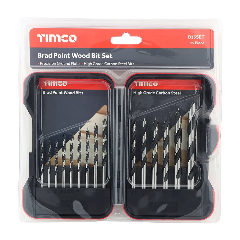 TIMco 15pc Brad Point Drill Set