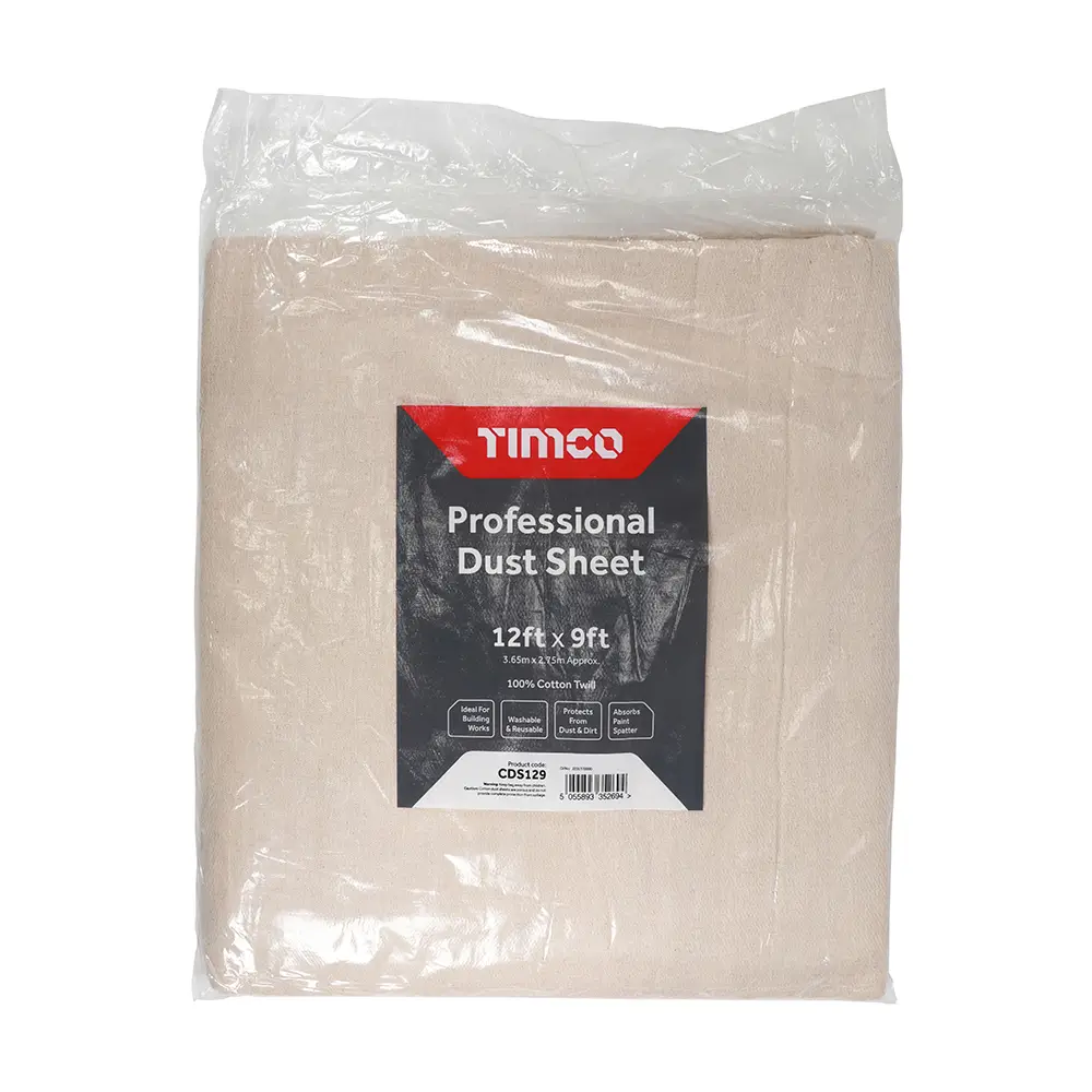 TIMco Professional Cotton Dust Sheet 12' x 9'