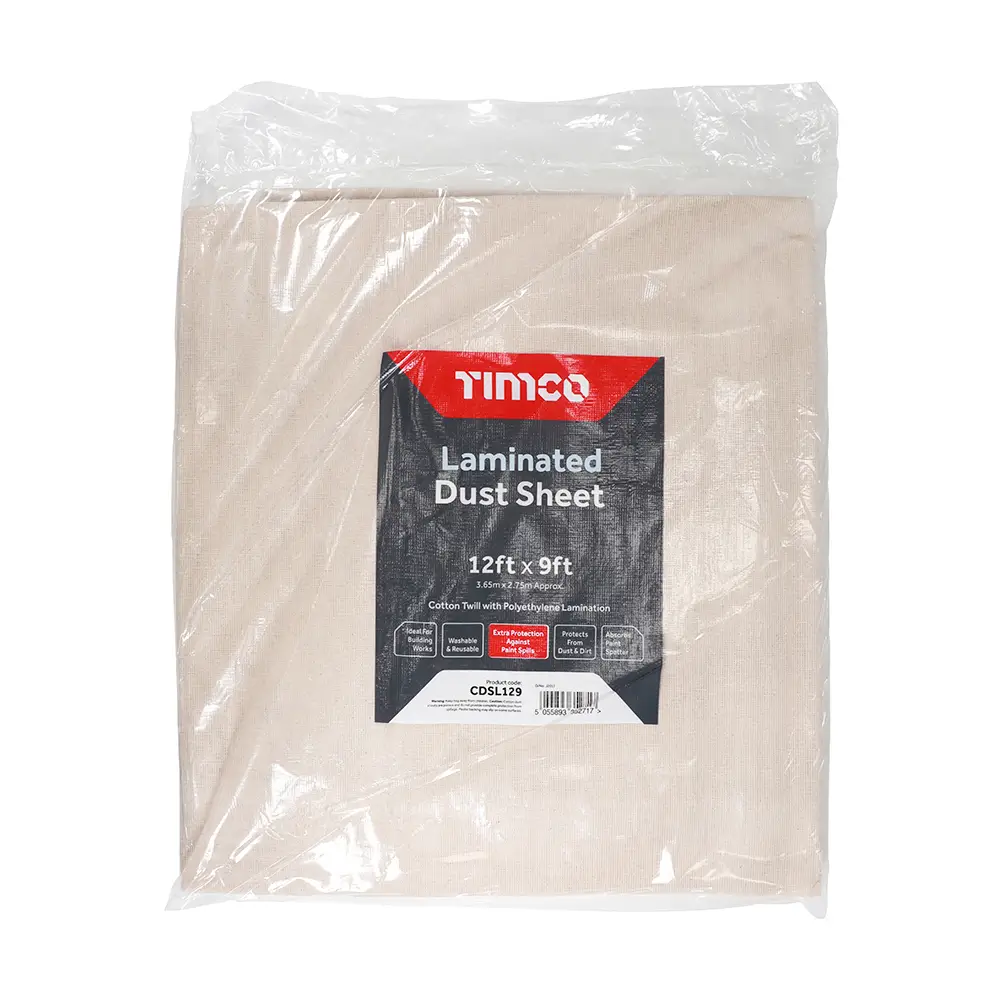 TIMco Laminated Cotton Dust Sheet 12 x 9'