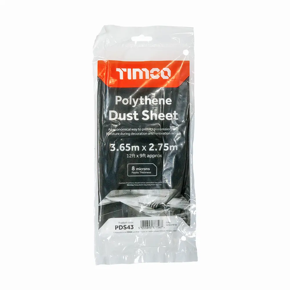 TIMco Polythene Dust Sheet 12' x 9' PDS43