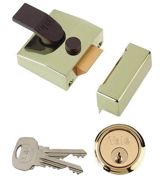 Yale 85 D/Locking Nightlatch Brass 40mm