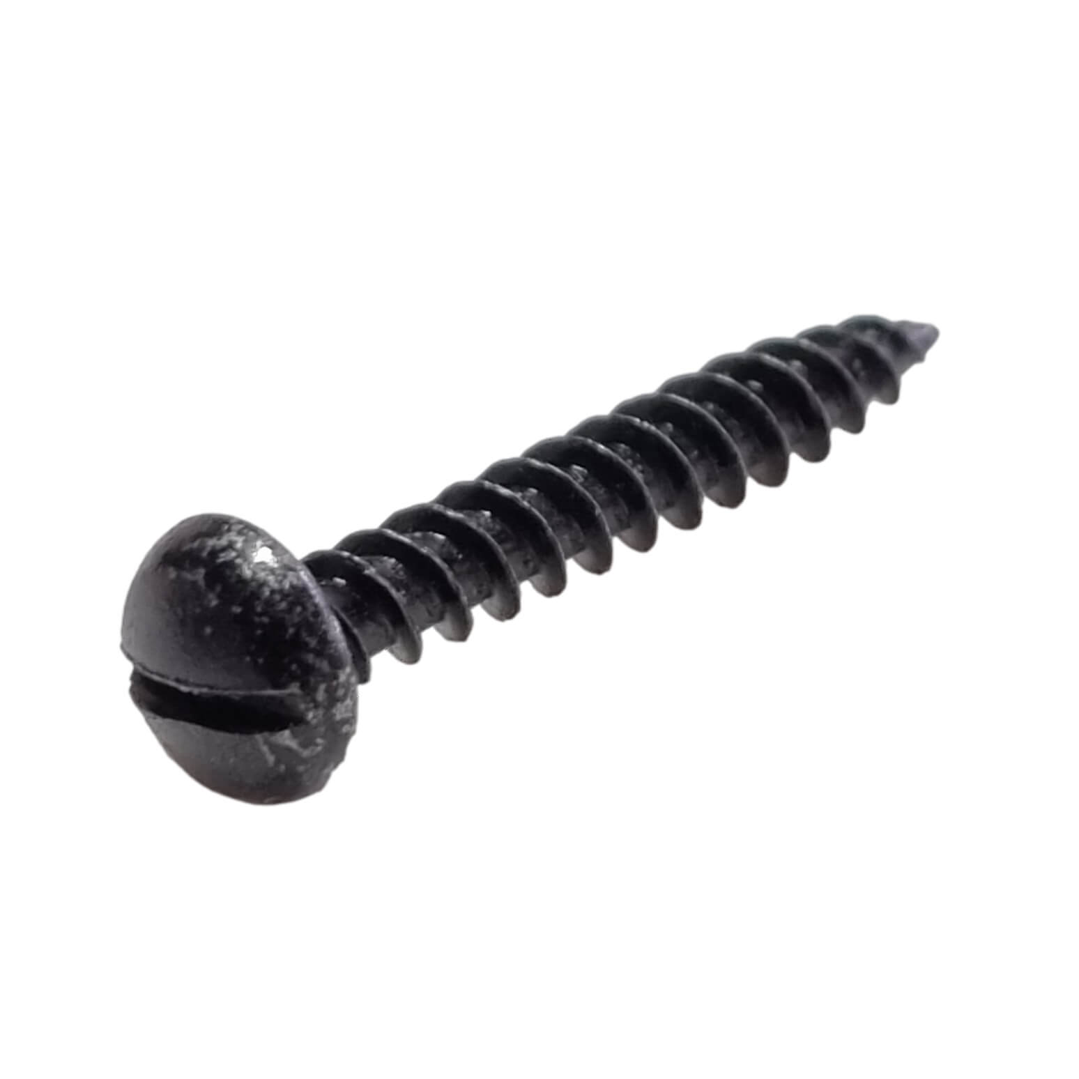 20 X Slotted Black Japanned Round Head Wood Screws 8g X 1” Business